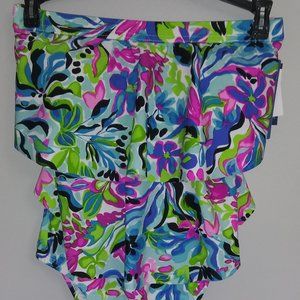 Caribbean Joe Multi-Colored One-Piece Swimsuit w/detachable straps-Size Small